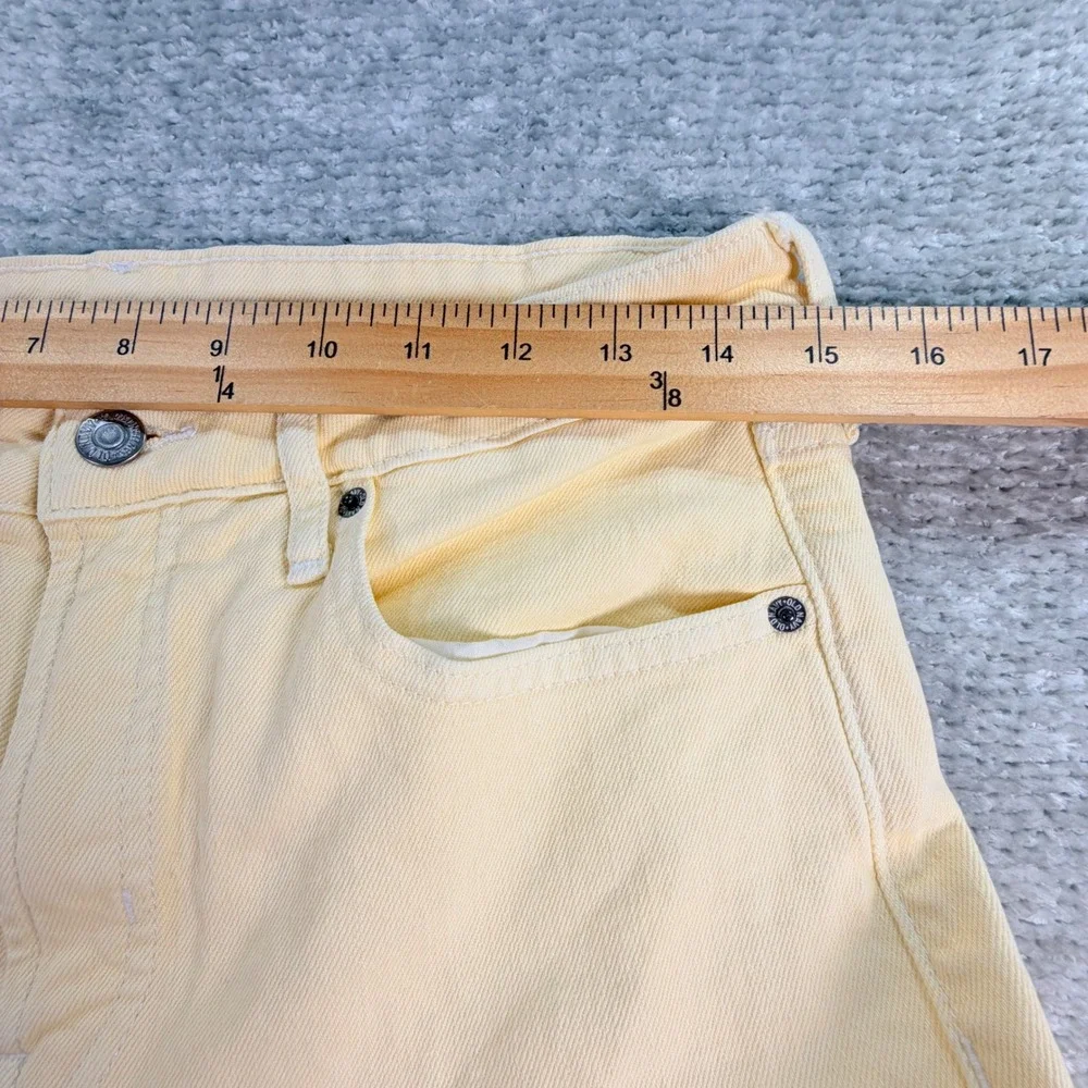 Old Navy Sky-Hi Wide-Leg Jeans Extra High-Rise Cotton Size 6 Yellow Pastel Boho